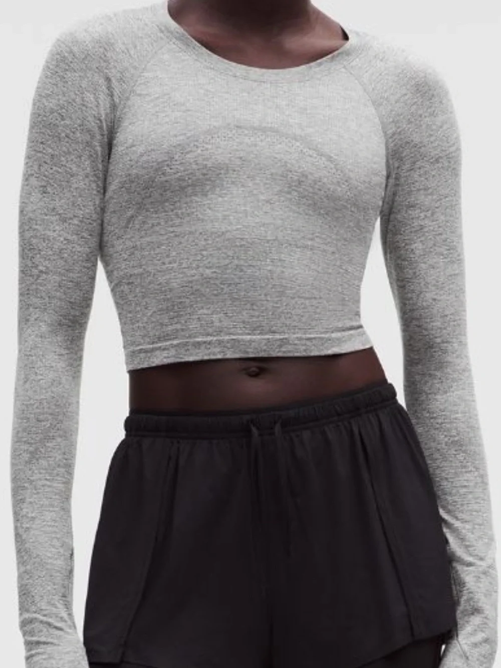 Lululemon Swiftly Cropped Gray Long-Sleeve